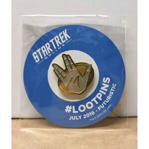 Star Trek Metal Pin Loot Crate Exclusive July 2016 Futuristic Live Long Prosper
